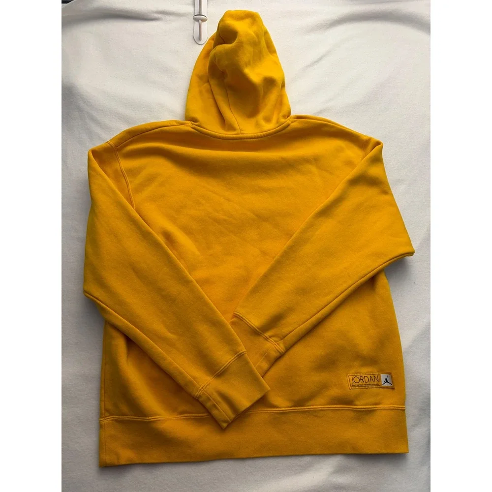 Jordan Mens Sport DNA Pullover Hoodie Yellow Graphic Jumpman Sweatshirt Large